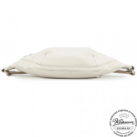 Кожаная сумка на пояс "Рики" (бежевая)